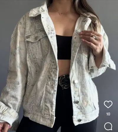 Chaqueta oversize estampada clara - miniatura 2