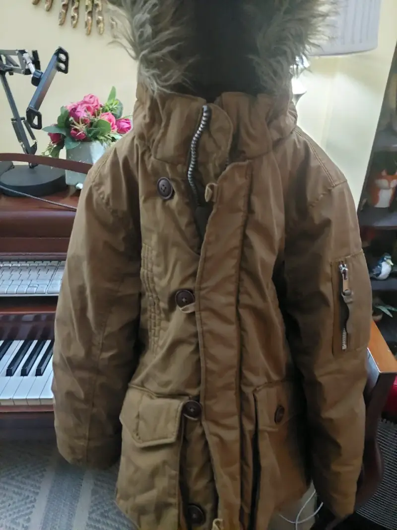 Parka T 7 EUR 128 marrón con capucha de felpa H&M - 2