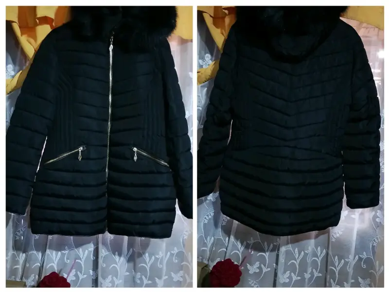 Chaqueta acolchada negra con capucha