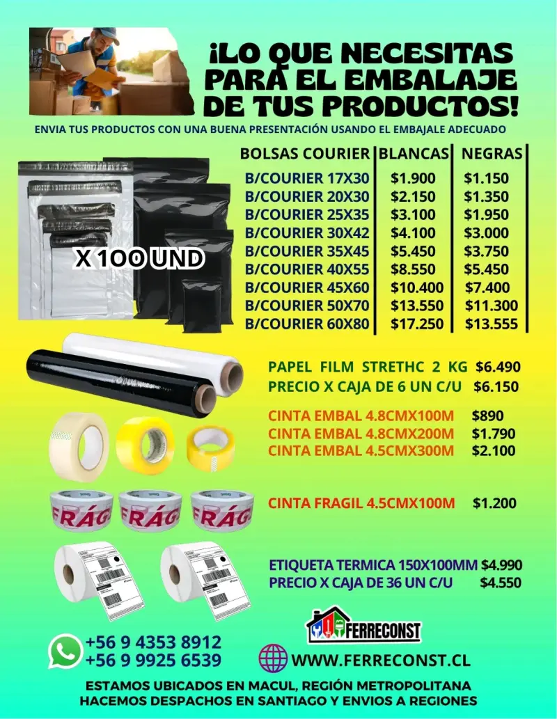 Bolsas Courier x 100 unid