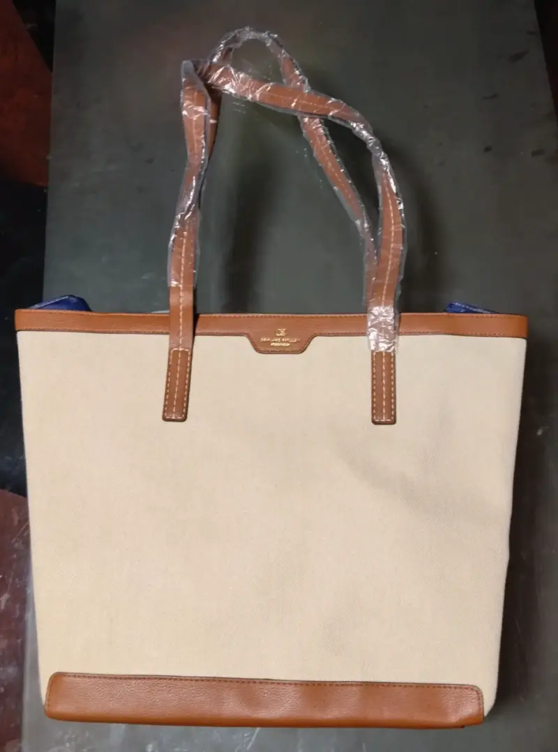 Bolso tote beige y café