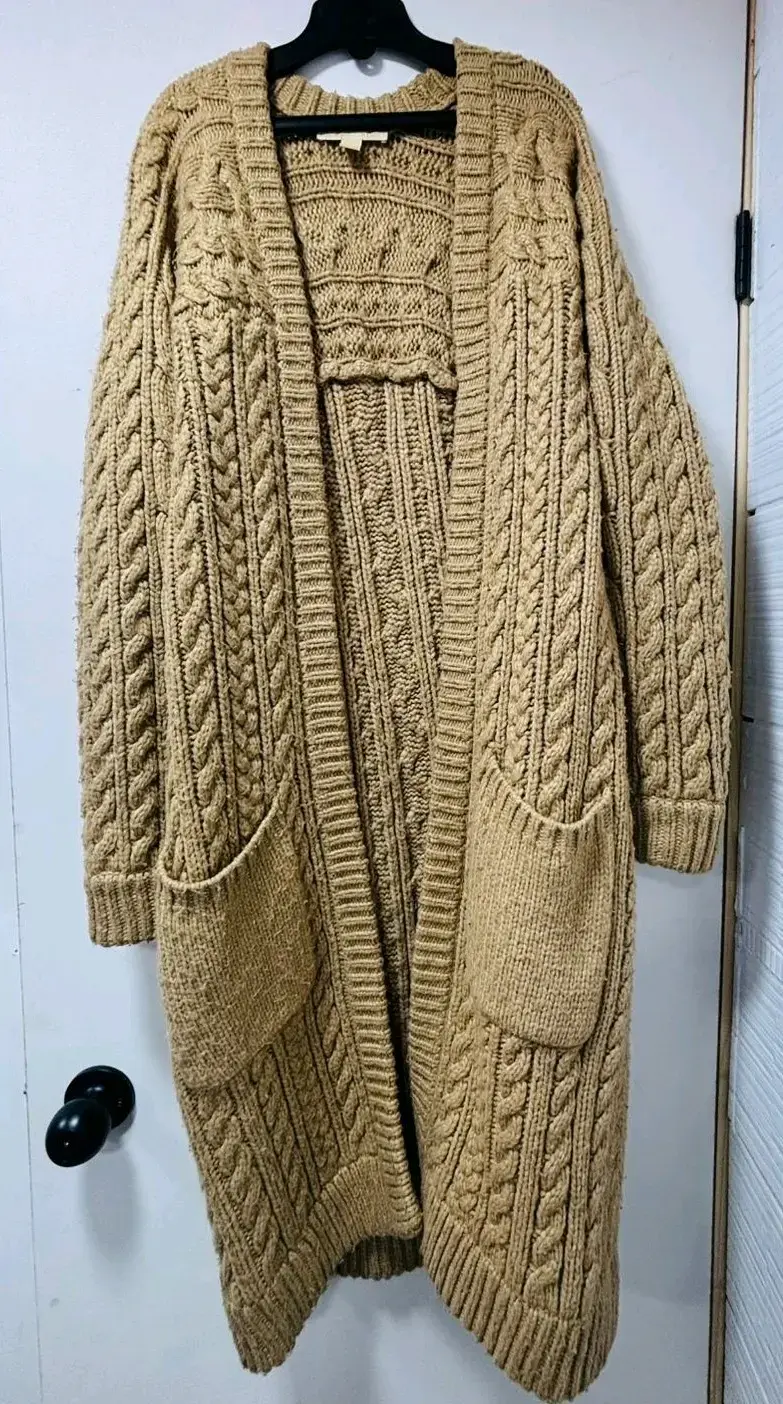Cardigan largo tejido beigeMk original talla M - 2