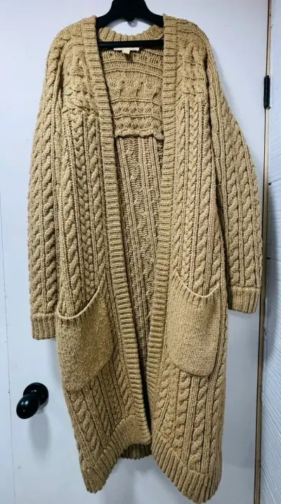 Cardigan largo tejido beigeMk original talla M - miniatura 2