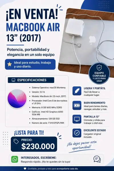 MacBook Air 13" (2017) usado - miniatura 1