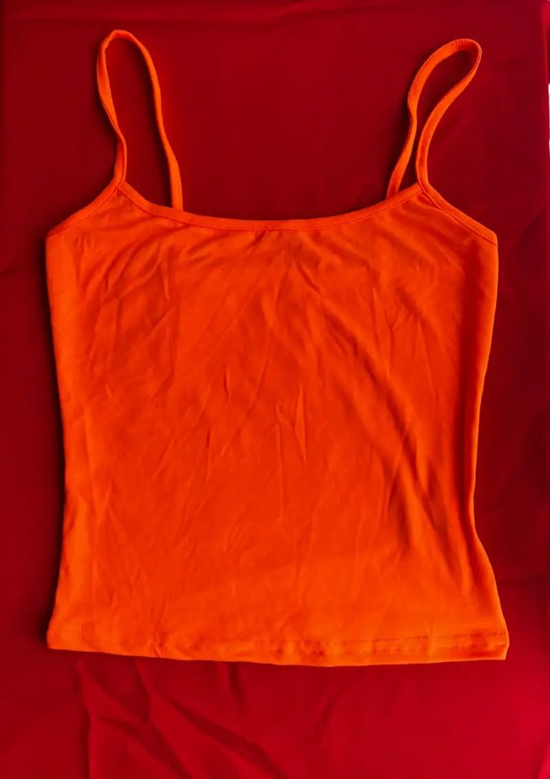 Polera sin mangas naranja - 1