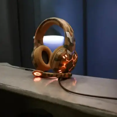 Audífonos gamer camuflados LED - miniatura 1