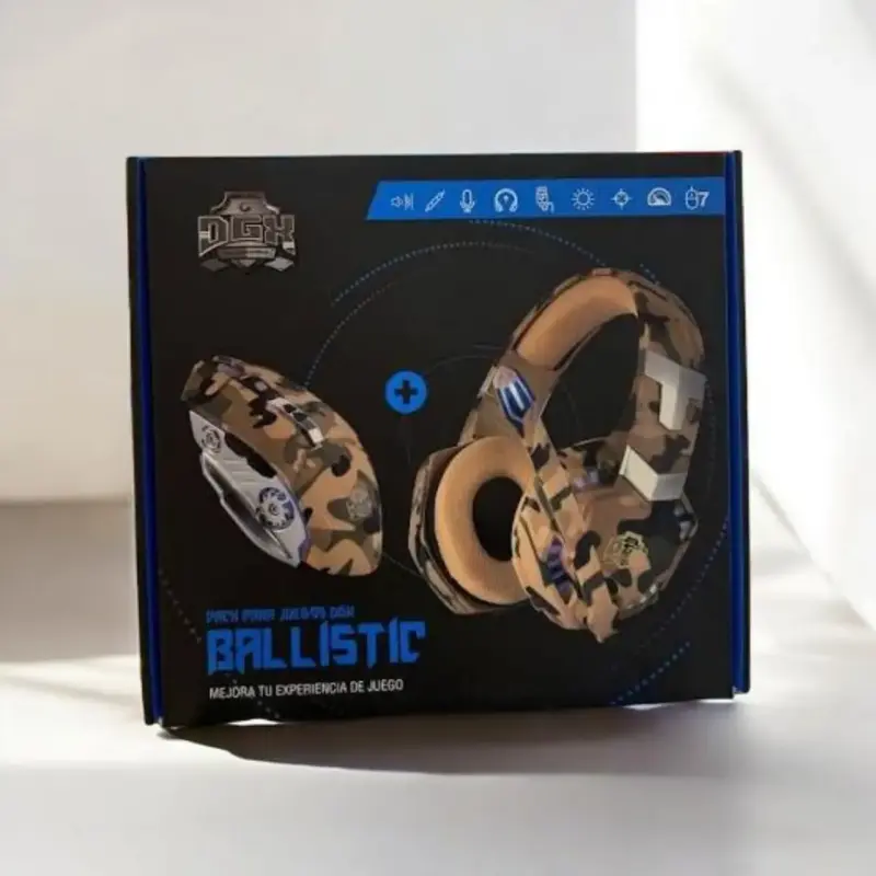 Audífonos gamer camuflados LED - 3