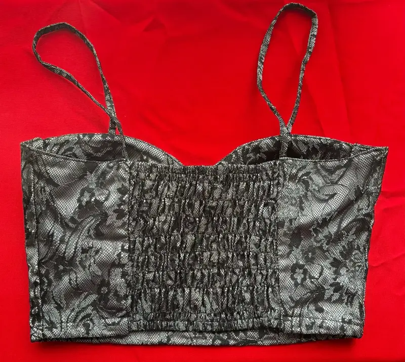 Top encaje gris elegante - 2