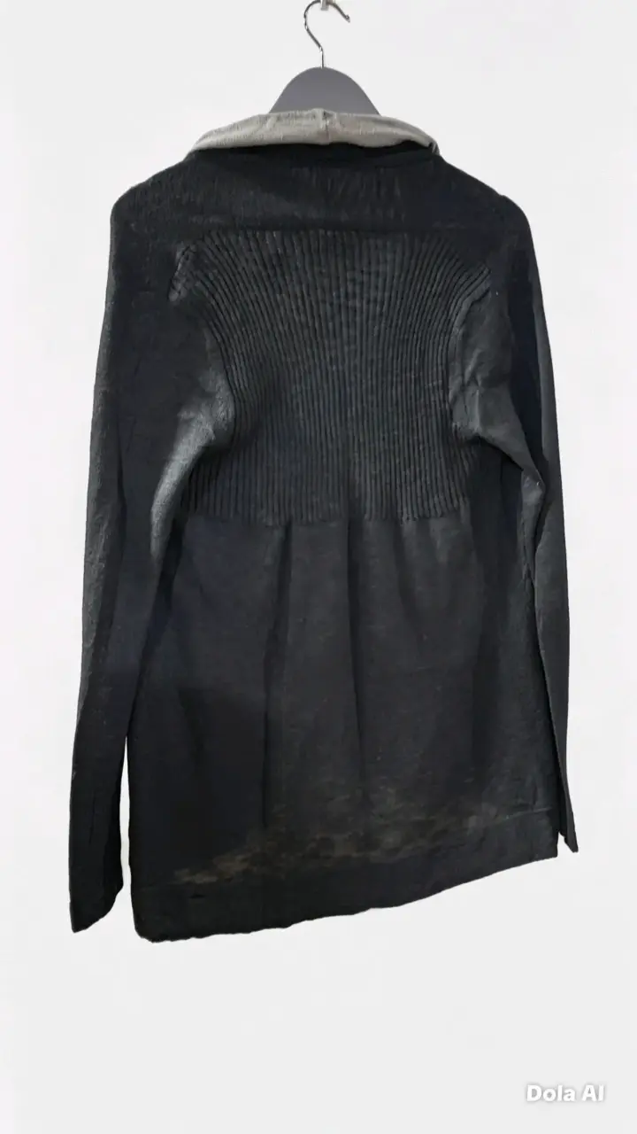 Cardigan negro con borde gris - 3
