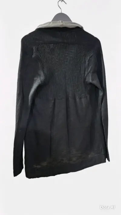 Cardigan negro con borde gris - miniatura 3