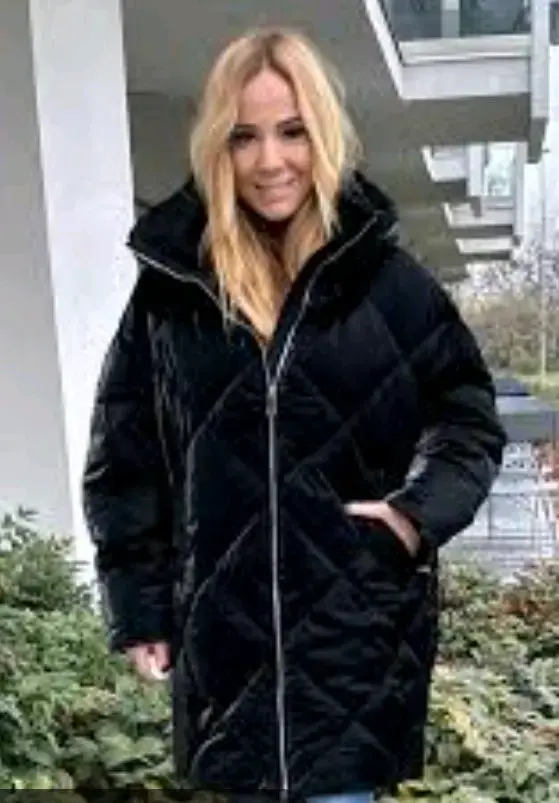 Abrigo negro acolchado mujer nueva talla L - 1