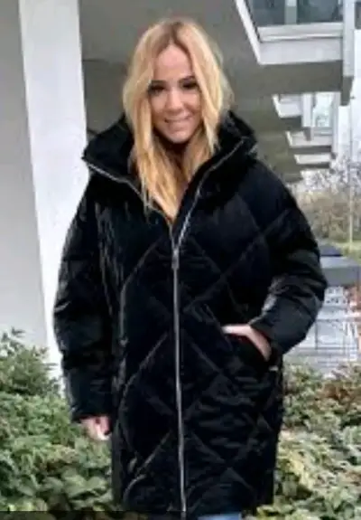 Abrigo negro acolchado mujer nueva talla L - miniatura 1