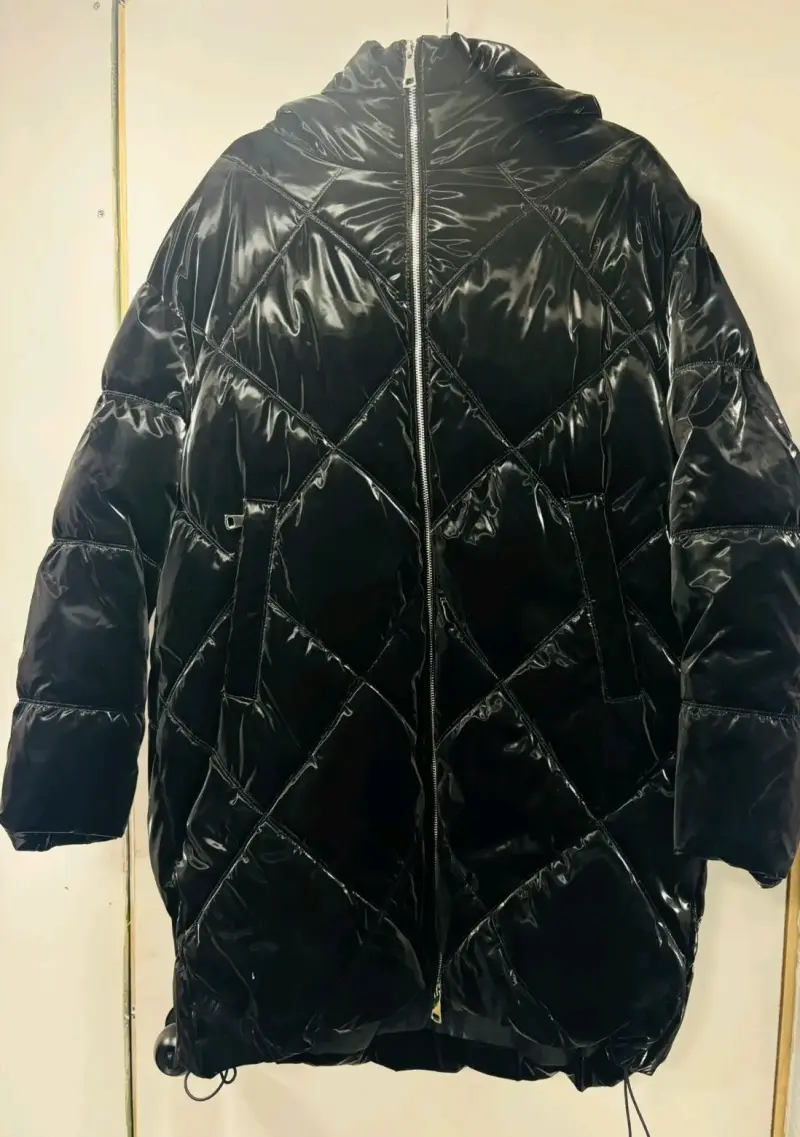 Abrigo negro acolchado mujer nueva talla L - 2