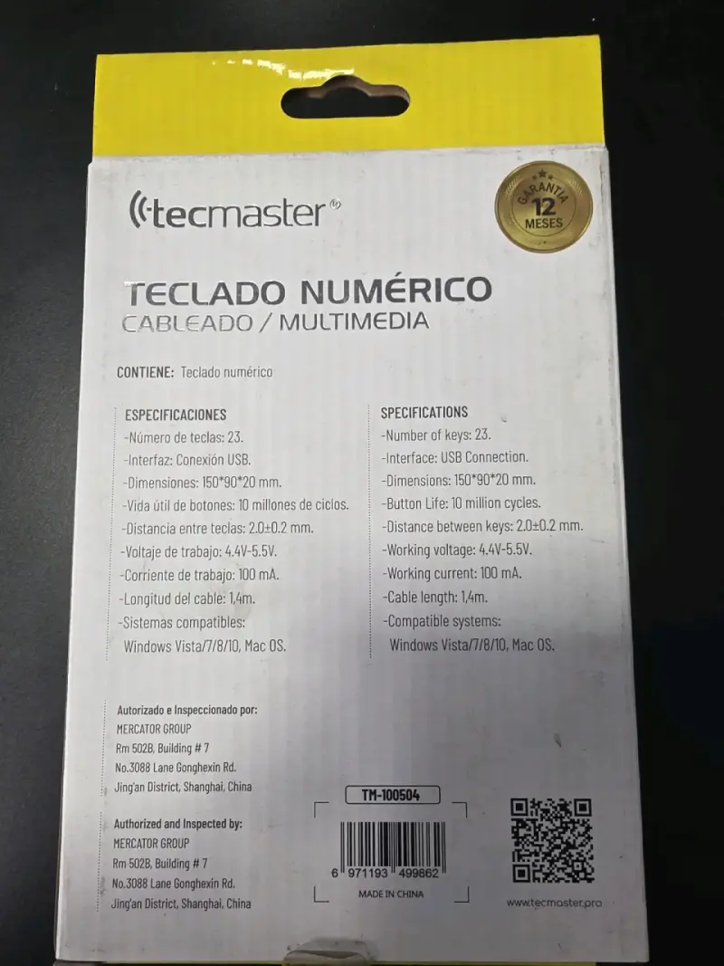 Teclado numérico Tecmaster - 2