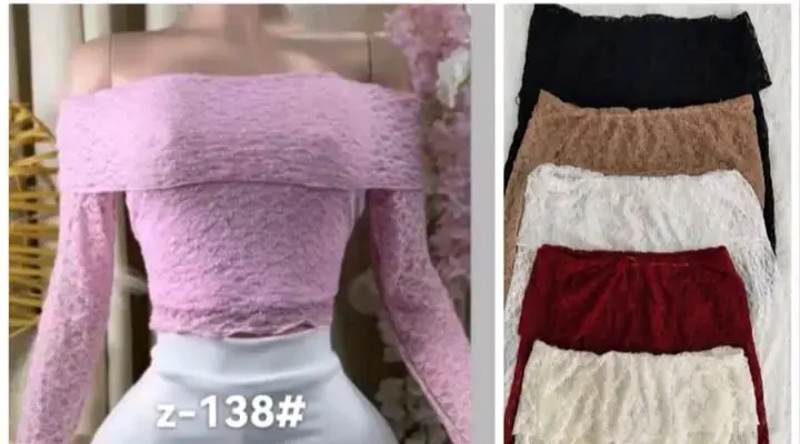 Top de encaje hombros descubiertos