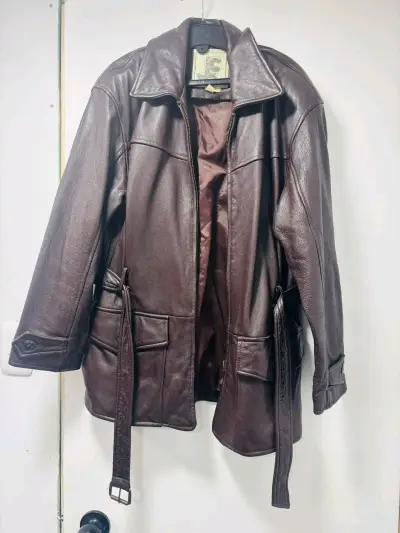 Chaqueta de cuero marrón talla M - miniatura 1