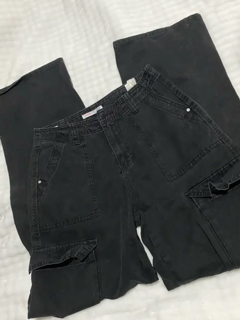 Pantalones cargo negros unisex - 1