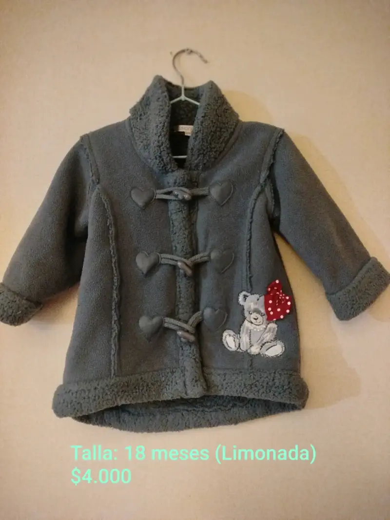Chaqueta bebé gris con oso