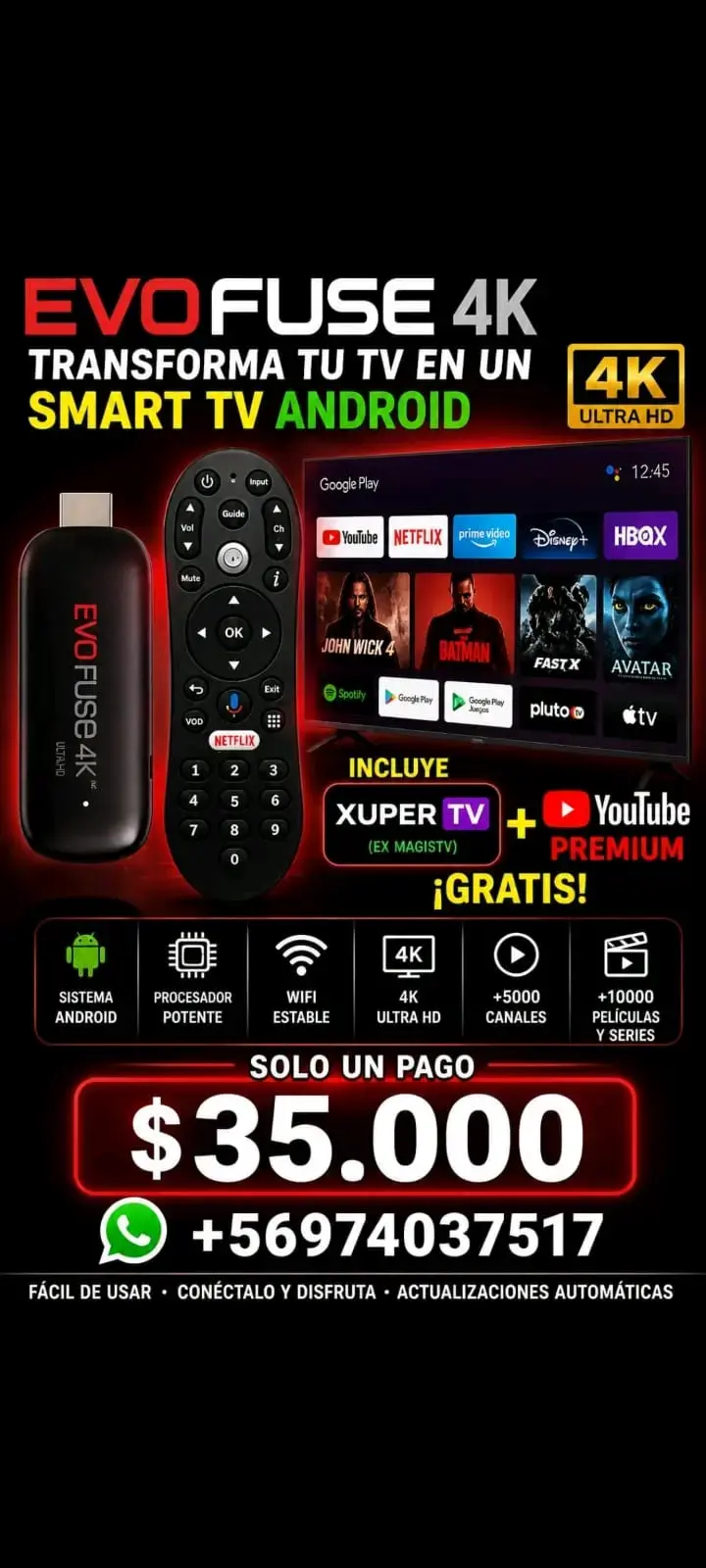 EVO Fuse 4K Smart TV Android