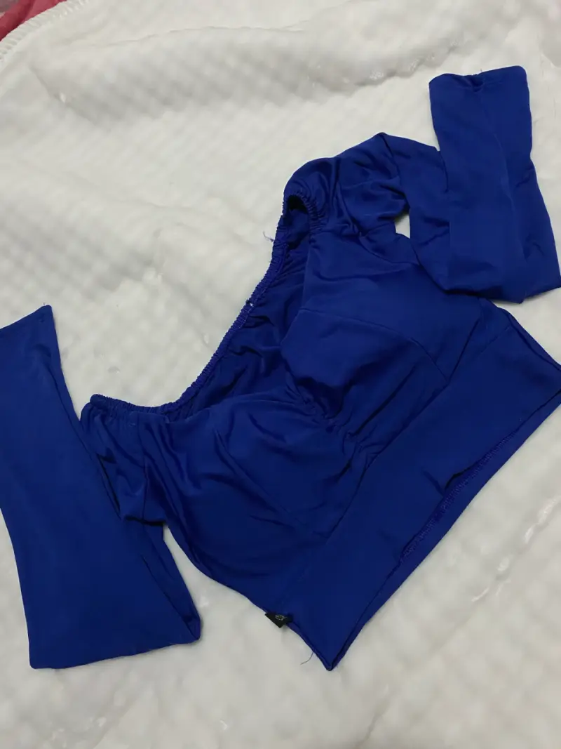 Top azul manga larga - 1