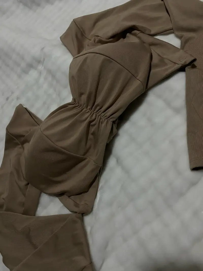 Top beige de manga larga - 2