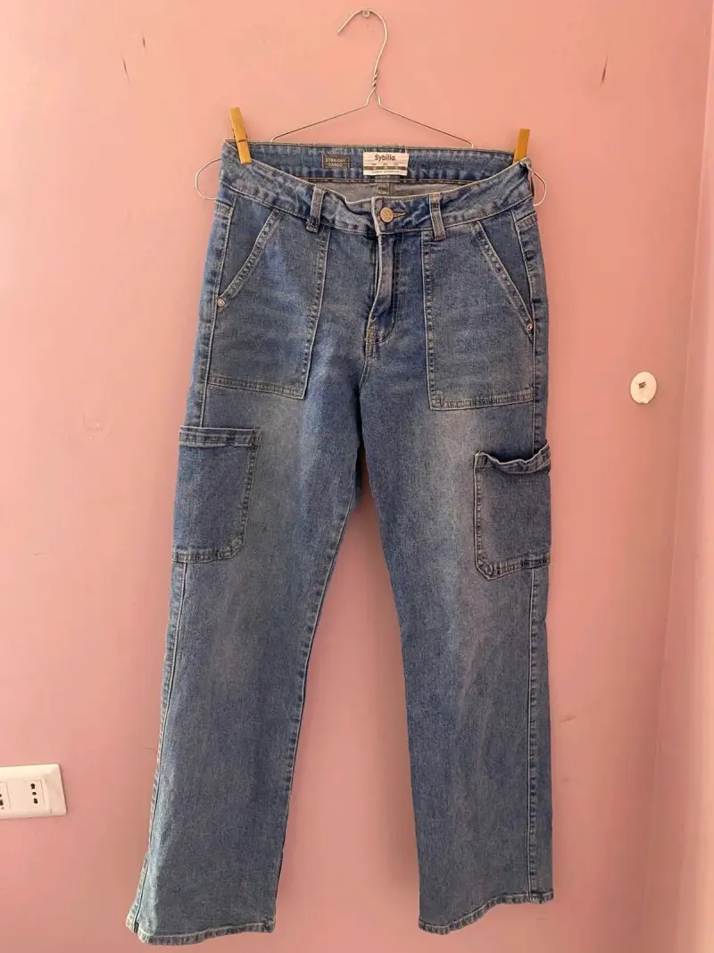 Jeans cargo azul - 1