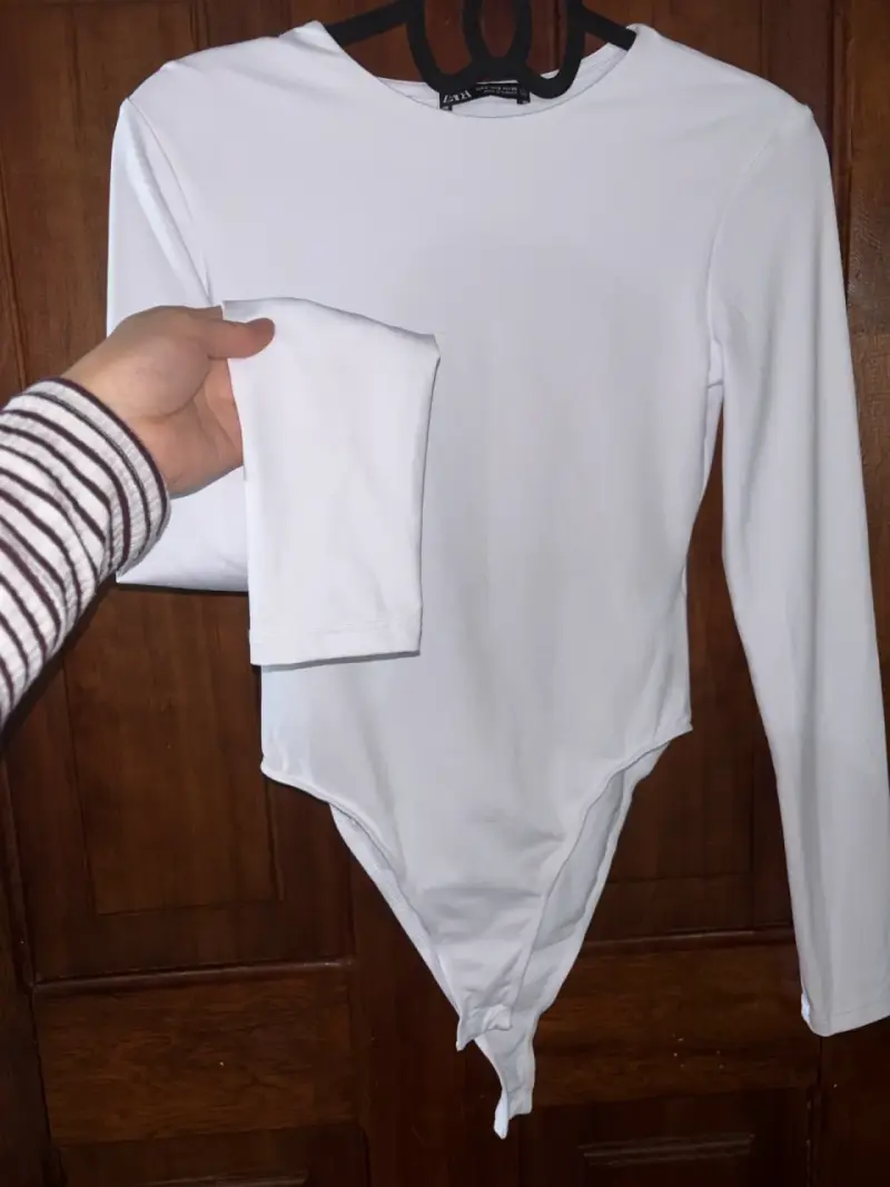 Body manga larga blanco - 2