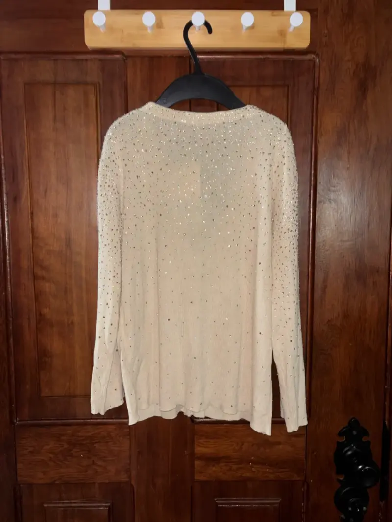 Cardigan beige con brillantes Zara - 3