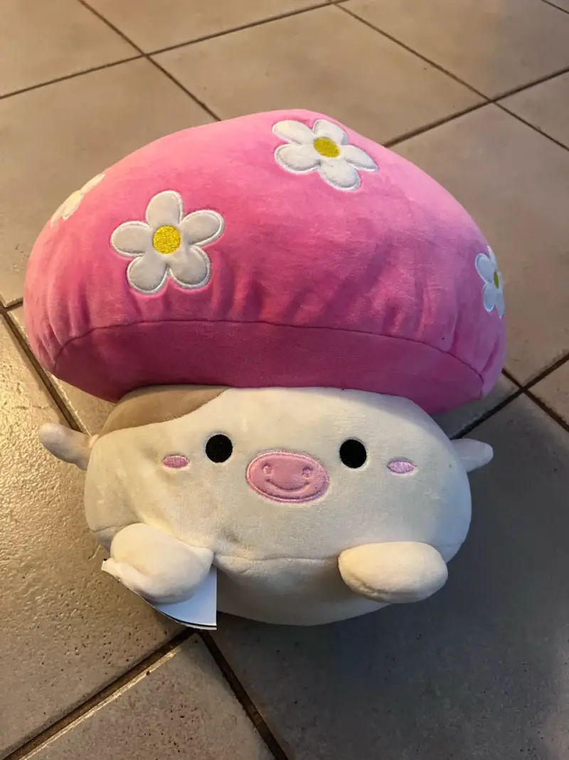 Peluche hongo cerdo rosa