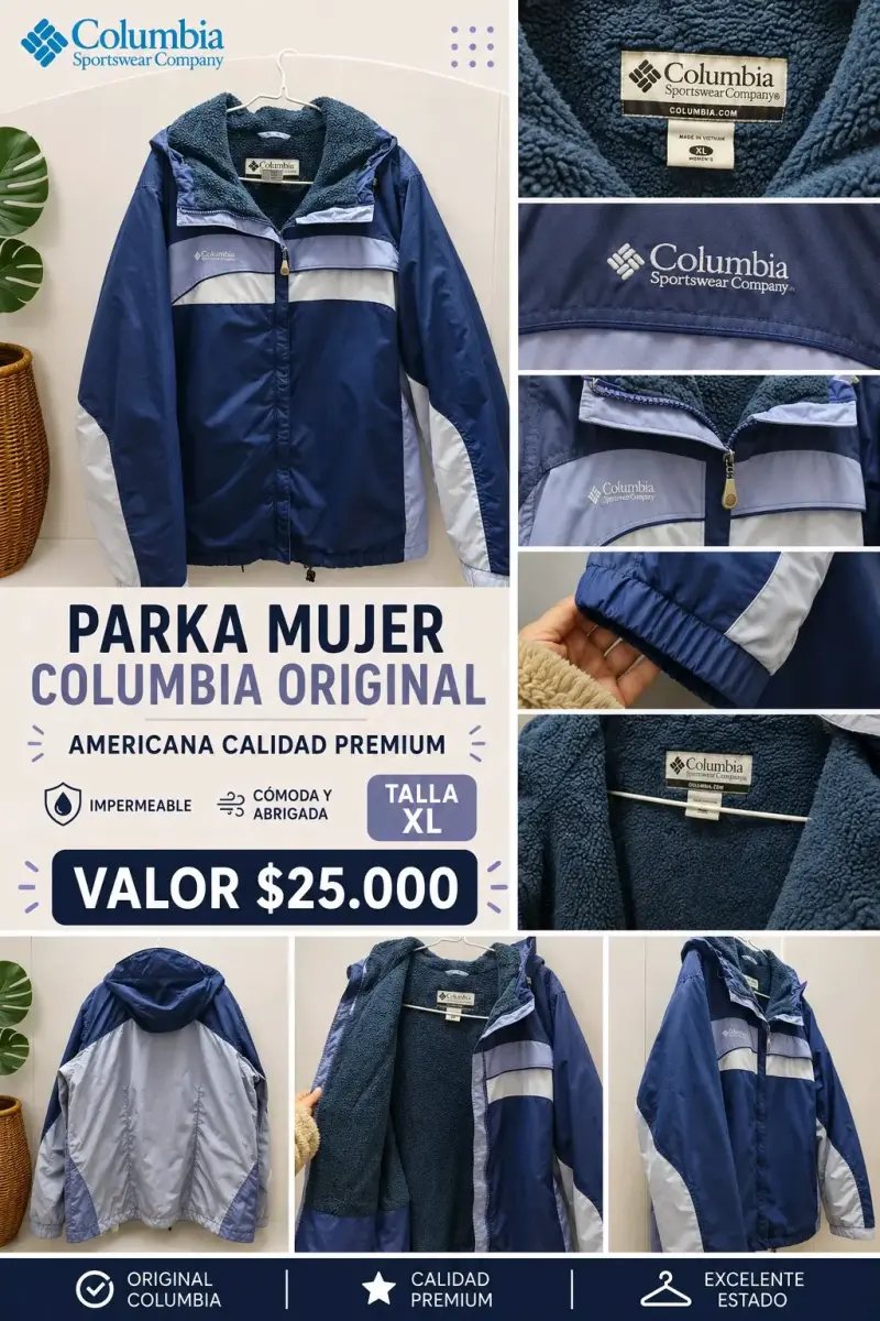 Parka Mujer Columbia Azul XL - 1