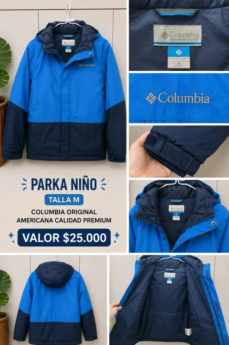 Parka niño Columbia azul talla M (10/12) - 1