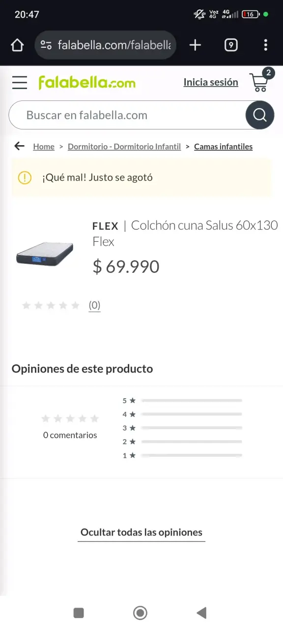 Colchón cuna Salus Flex 60x130