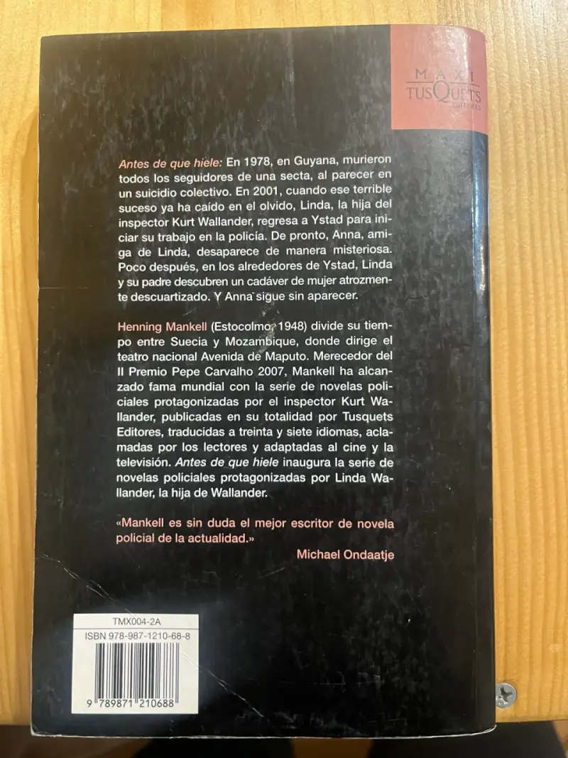 Libro 'Antes de que hiele' Henning Mankell - 2