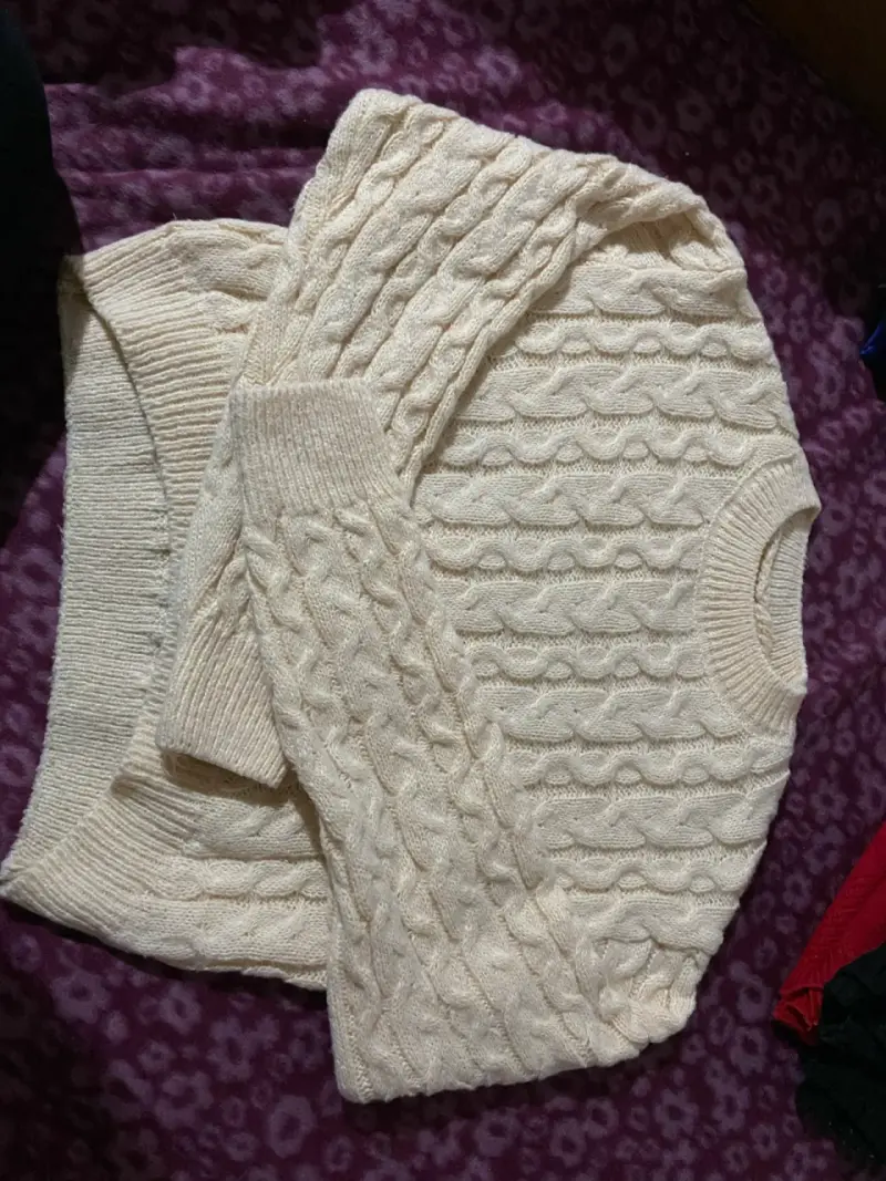 Suéter de punto beige - 1