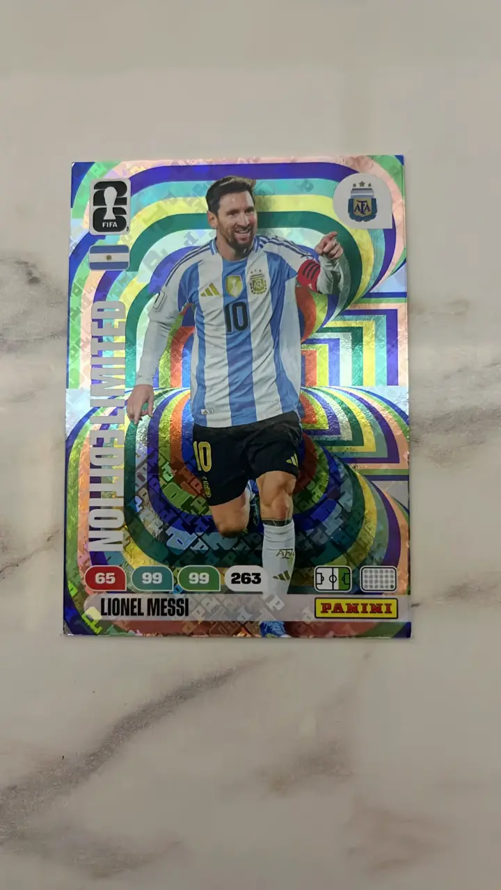 Tarjeta Panini Lionel Messi Limitada