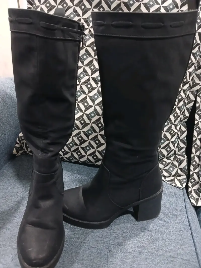 Botas negras de tacón Ancho - 2