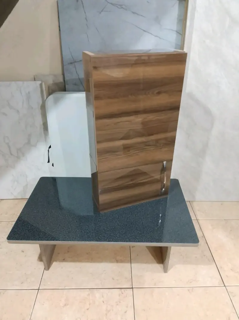 Mesa y mueble para baño de melamina alto brillo - 1