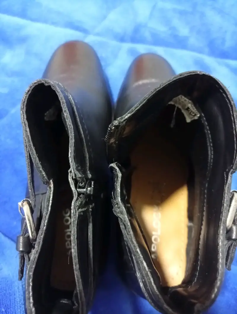 Botines negros de cuero con cierre - 3