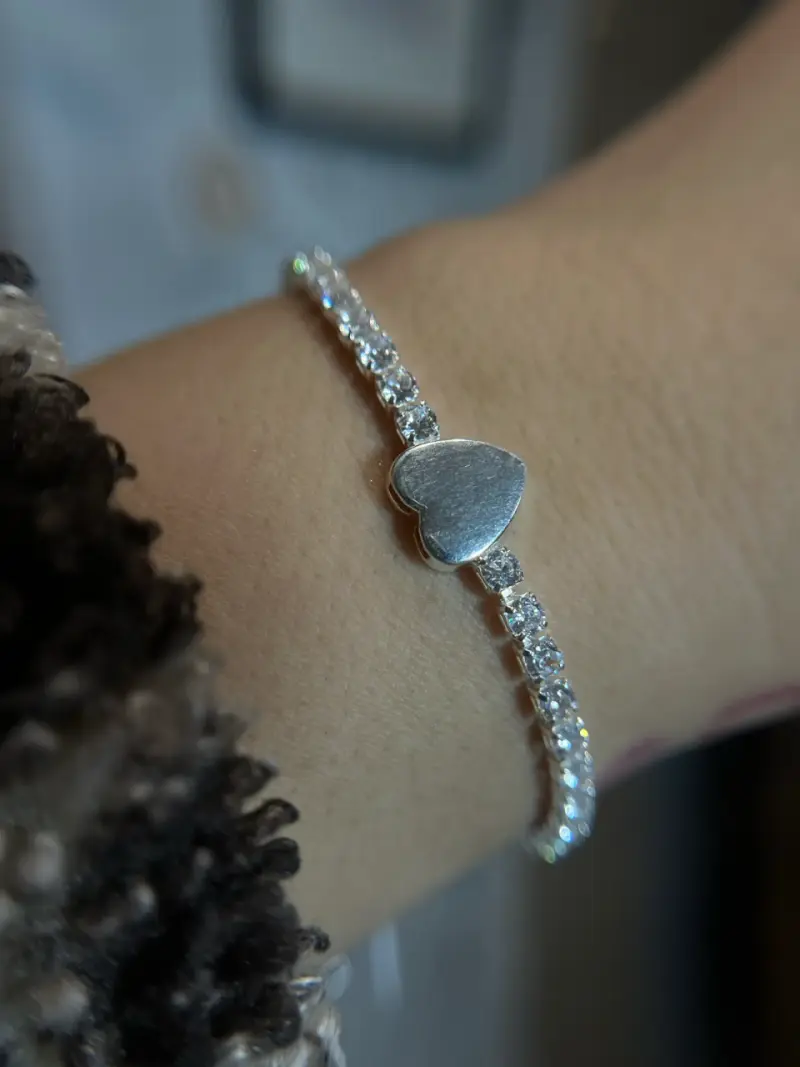 Pulsera de plata con corazón - 1