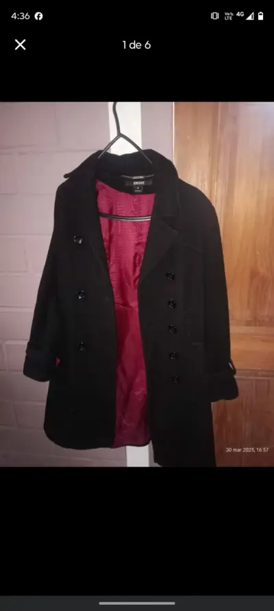 Abrigo negro elegante - miniatura 1