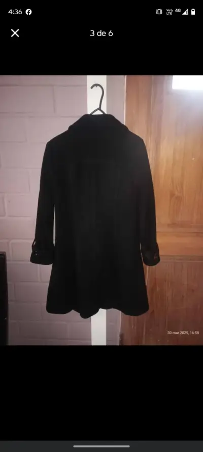 Abrigo negro elegante - miniatura 3