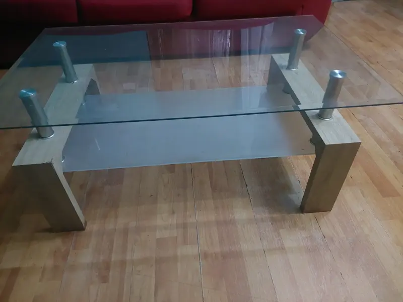 Mesa de centro vidrio y metal - 2