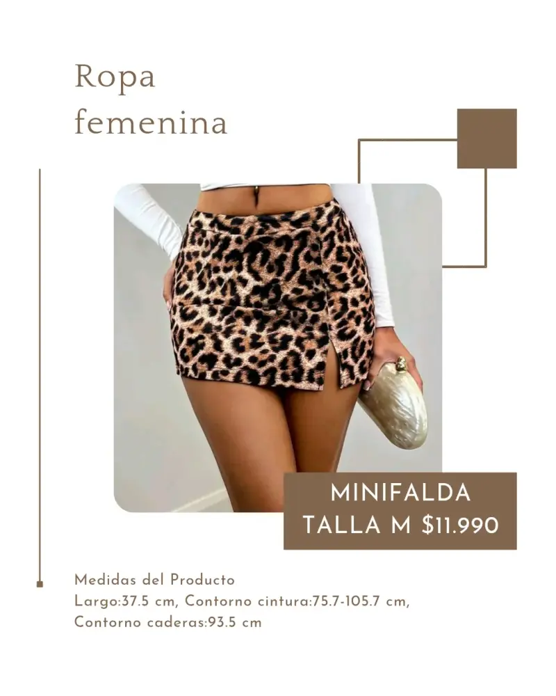 Minifalda animal print talla M