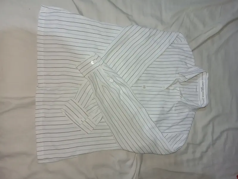 Camisa rayada blanca mujer