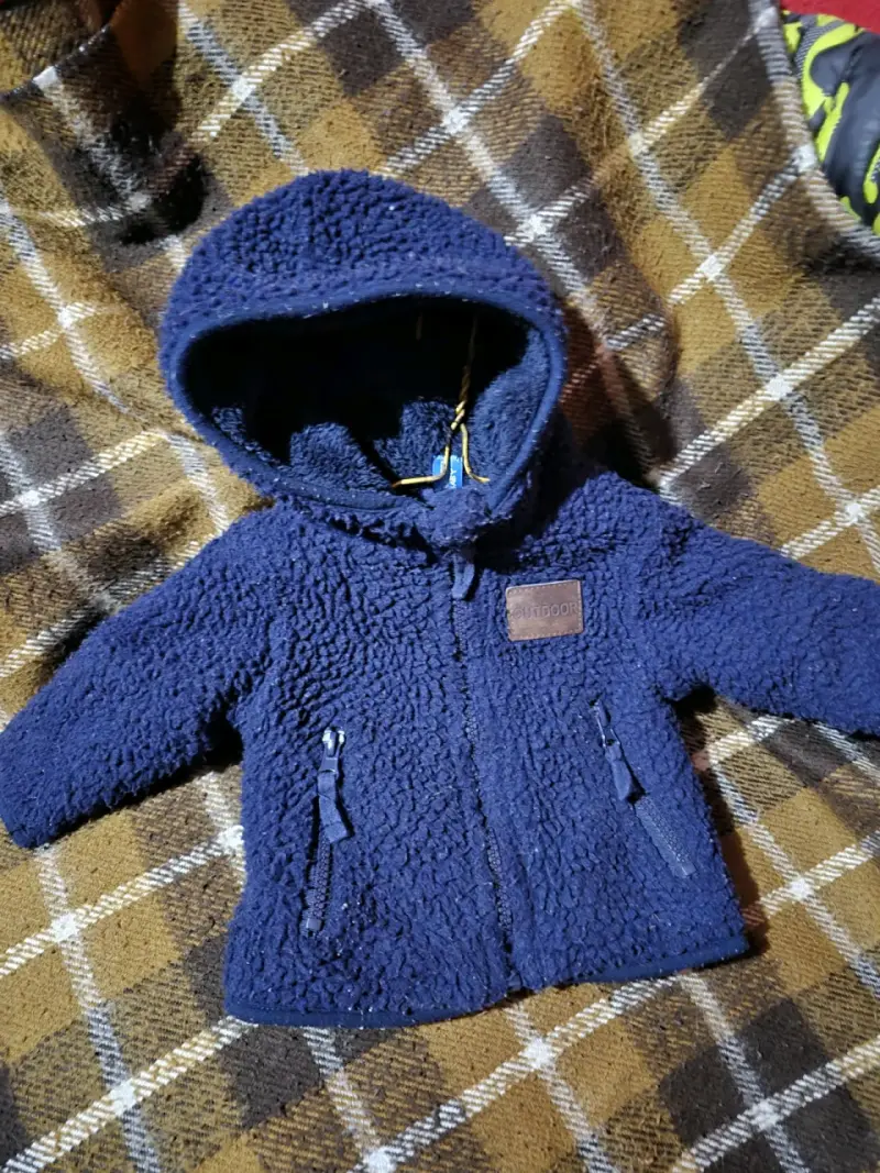 Chaqueta polar azul para bebé - 1