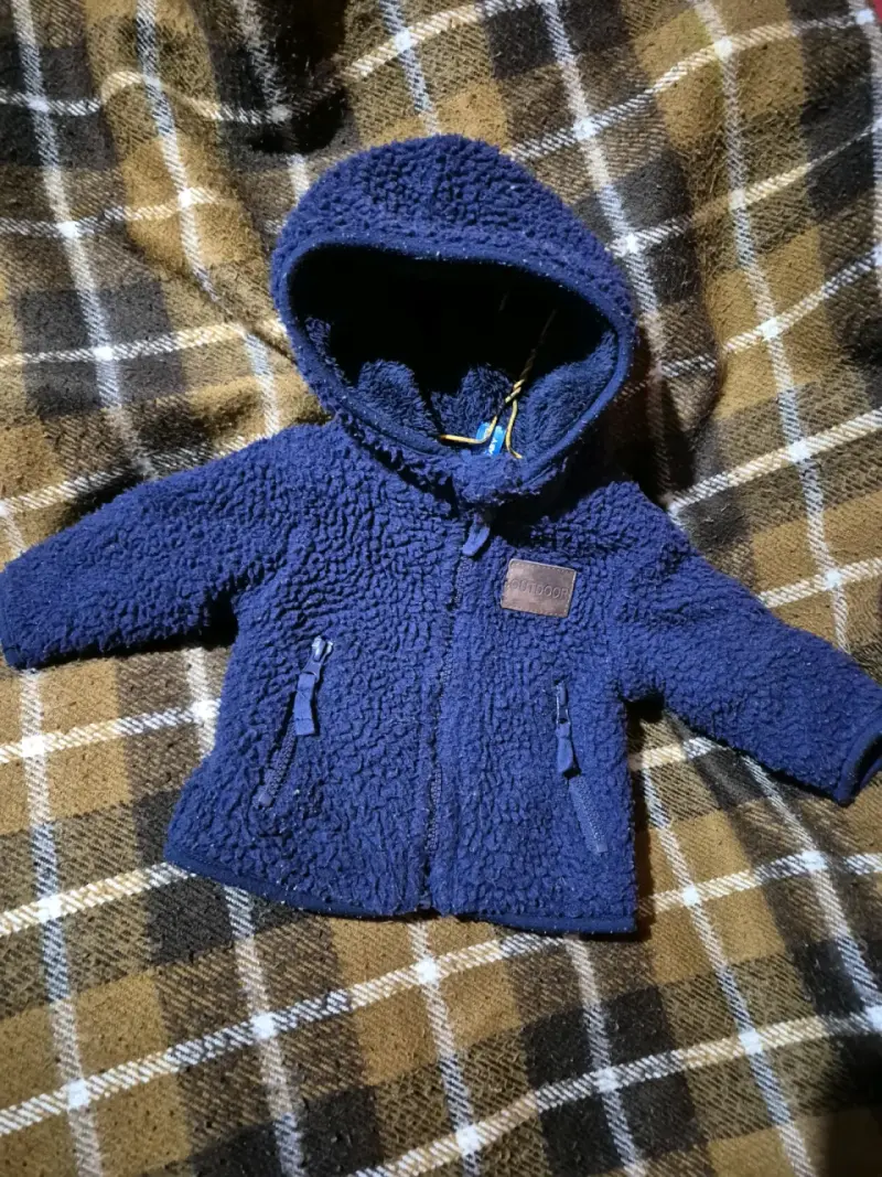 Chaqueta polar azul para bebé - 2
