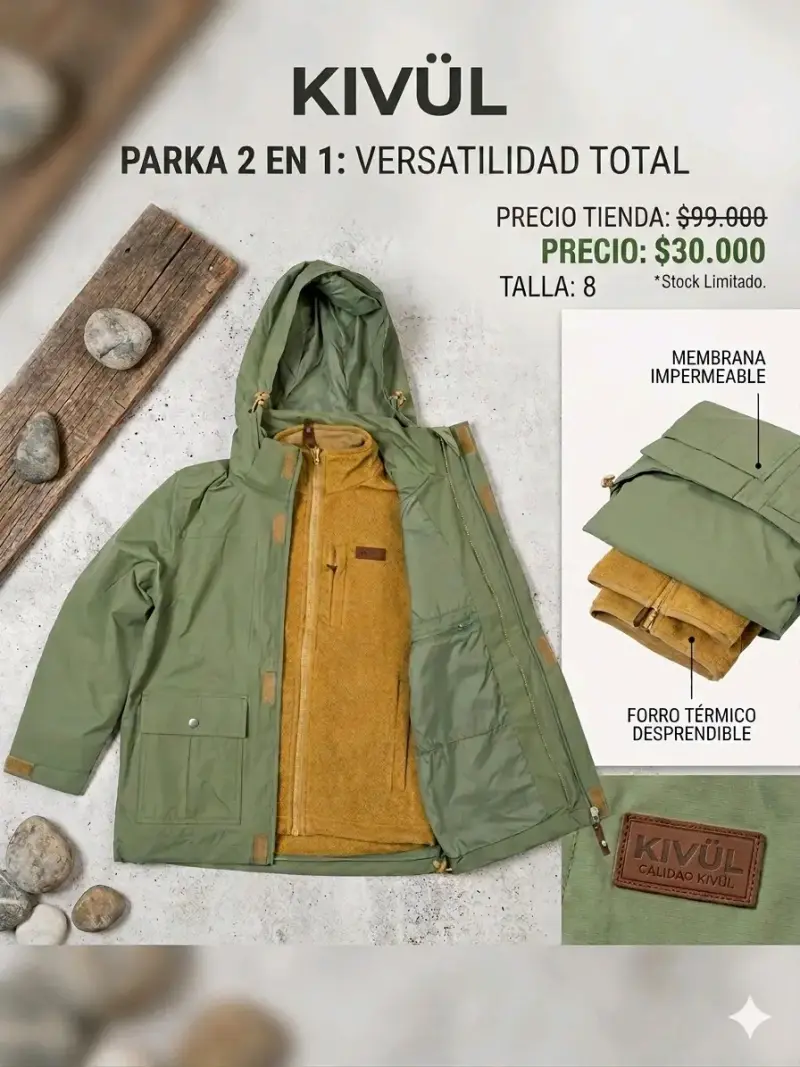 🌧️ PARKA KIVÜL 2 EN 1 | VERSATILIDAD TOTAL 🌿 - 1