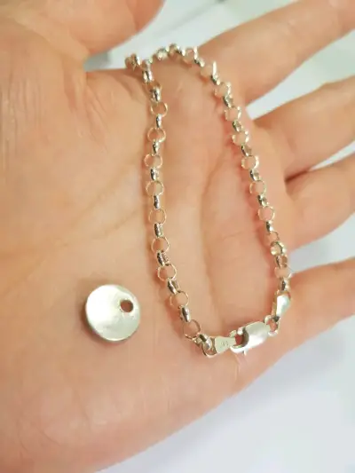 Pulsera de plata más inicial - miniatura 1