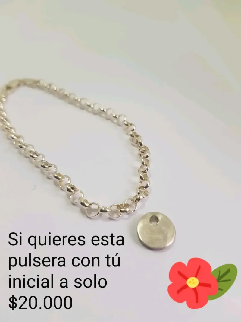 Pulsera de plata más inicial - 2