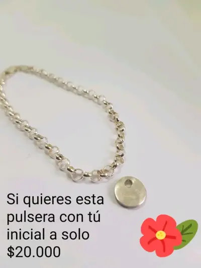 Pulsera de plata más inicial - miniatura 2